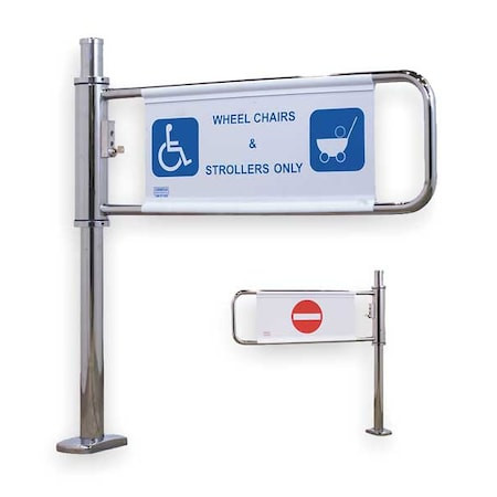 TURNSTILE Entrance Left Hand Gate, Lockable, Mirror, 2-way - 2031-M-EN