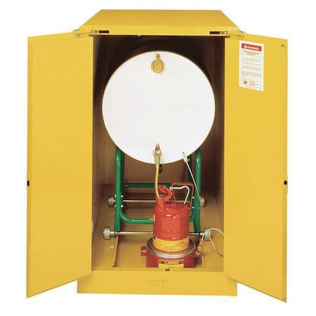 JUSTRITE Hazardous Material Storage Cabinet, 55 Gal, 0 Shelves, Steel, 30 in W X 50 in H X 48 in D, Yellow - 899320