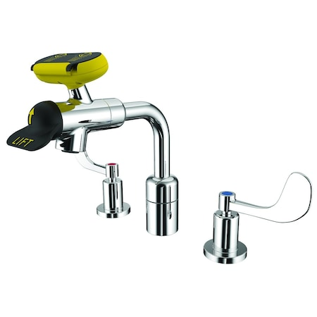 SPEAKMAN Eyewash/faucet Combination, Faucet Mount, 11.14 H, Chrome & Yellow - SEF-1800-8