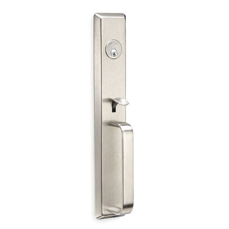 ASSA ABLOY ACCENTRA Escutcheon Pull W/lock and Thumbpiece - 633F-US32D