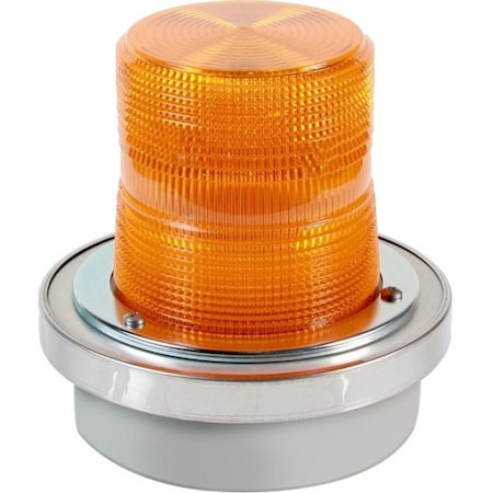 EDWARDS SIGNALING Warning Light, Amber, 40w Halogen, 120v Ac, 65 Fpm, 6 in Dia., 1/2 in Npt Pipe - 50A-N5-40WH