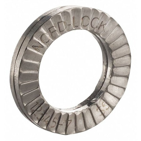 NORD-LOCK Wedge Lock Washer, for Screw Size 9/16 in 316 Stainless Steel, Plain Finish, 100 Pk - 1645