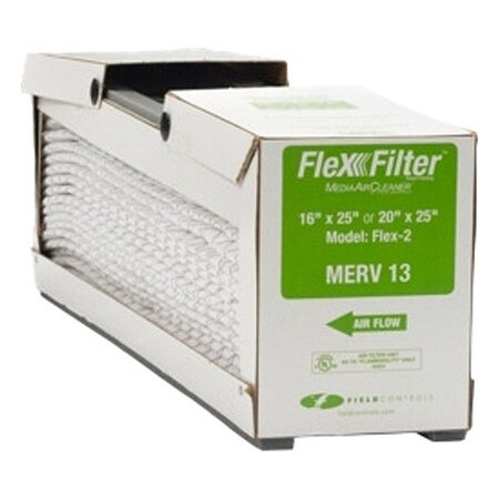 FIELD CONTROLS 15-1/2x24-1/4x4-3/4 Pleated Air Filter, Polyester, Synthetic, Merv 13, 1.0 Micron, 6 Pk - FLEX-2 M13