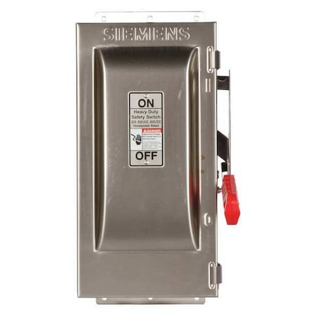 SIEMENS Fusible, Safety Switch, Heavy Duty, 600 V, 3pst - HF261S