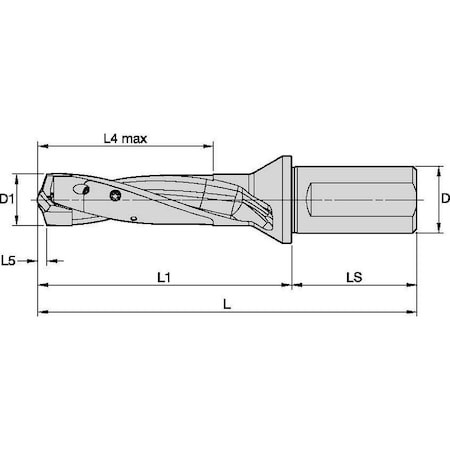 WIDIA Modular Drill,81.00mm Drill Depth - 6572102