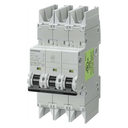 SIEMENS Iec Miniature Circuit Breaker, 5sj4 Series, 35a, 3 Pole, 277/480v Ac, 10ka at 277/480v Ac, C Curve - 5SJ43357HG42