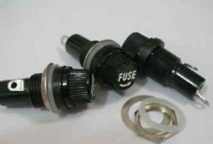 500Panel Round Dash Mount Fuse Holder Spade Terminals