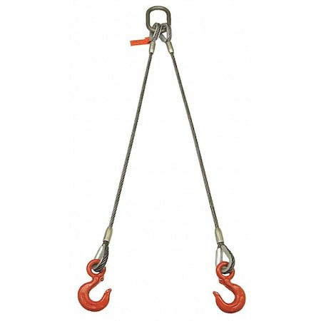 LIFT-ALL Wire Rope Sling,11ft L,8,800 Lb Load Cap - 122LBX11