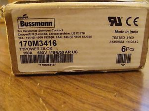 cooper Bussman 170M3416 Typower Zilox Fuses 6 250A 690V