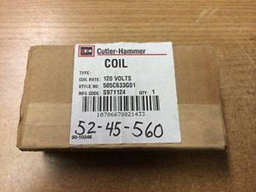 New CUTLER HAMMER 120V COIL P/N: 505C633G01 (B143)