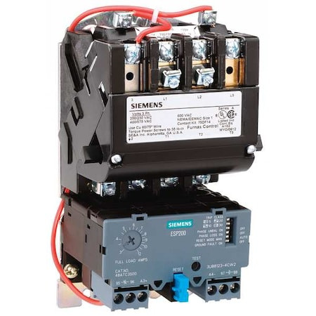 SIEMENS Nema Magnetic Motor Starter, Non-reversing, 1no, 240v Ac, 3 P, Screw - 14CUA32AG