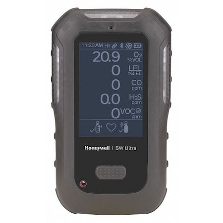 HONEYWELL Bw Ultra Multi-gas Detector, Ip66/ip68, Audible, Vibrating, Visual, Lcd, 18 Hr Battery Life - HU-X1W1H1M1A1-B-N