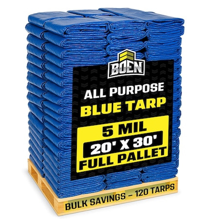 Boen 20ft X 30ft Blue Poly Tarps,pk 120 - ZR-BT-2030-PL