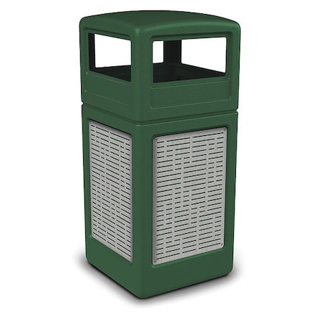 COMMERCIAL ZONE PRODUCTS 42 Gal Square Outdoor Can, Green, Stainless Steel - 732906099