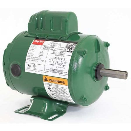 DAYTON Aeration Fan Motor, Capacitor-start, 1/2 Hp, 115/230v Ac, 3,450 Nameplate Rpm, 56z Frame - 4K056BG