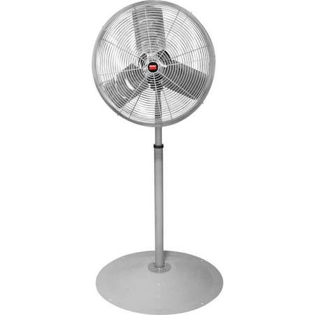 DAYTON Standard Duty Industrial Fan, Pedestal Mount, 24 in Blade Dia, 115v, 4,460/6,400 Cfm, Oscillating - 7DD03