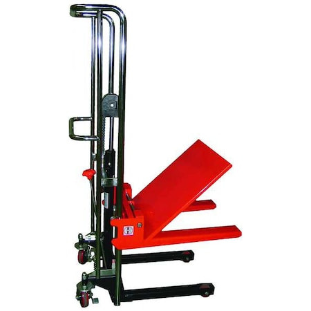 DAYTON Portable Manual Platform Lift Truck, Manual, 880 Lb Load Capacity, Foot Pump Lift Control - 4ECW6