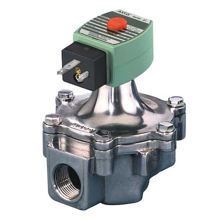 ASCO Solenoid Valve, 2-way, 2-position, Normally Closed, 1 in Pipe Size, 120v Ac, High Flow, Aluminum - SC8215B050