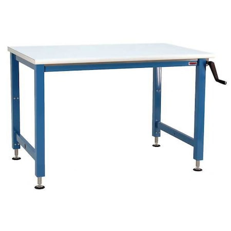 BENCHPRO Hand Crank Workbenches, Laminate, 72" W, 30" to 42" Height, 1000 Lb., Straight - AMF3672