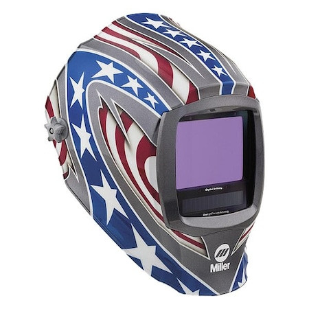 MILLER ELECTRIC Welding Helmet,blue/gray/red/white - 296780
