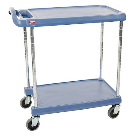 INSTOCK Laboratory Utility Cart, Polymer, 2 Shelves, 31 1/2 in L, 18 3/8 in W, 35 1/2 in H - GRMY1627-24BU