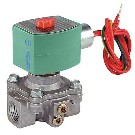 ASCO Solenoid Valve, 2-way, 2-position, Normally Open, 1/2 in Pipe Size, 120v Ac, Pilot Operated, Nbr - 8214G023
