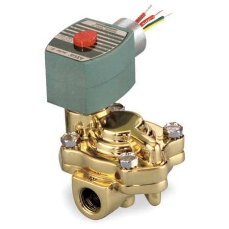 ASCO Solenoid Valve, 2-way, 2-position, Normally Closed, 3/4 in Pipe Size, 120v Ac, Slow-closing, Brass - 8221G005HW