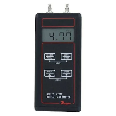 DWYER INSTRUMENTS Digital Manometer, Range 0-100.00 Psi, Air Velocity/flow Modes. - 477AV-7