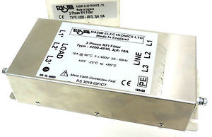 New RASMI ELECTRONICS 3 PHASE RFI FILTER 4200-4810 3PH 10A