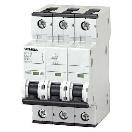SIEMENS Circuit Breaker, 5sy4 Series, 45a, 3 Pole, 400v Ac, 10ka at 400v Ac, C Curve - 5SY43457