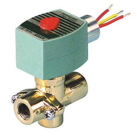 ASCO Solenoid Valve, 2-way, 2-position, Normally Open, 1/2 in Pipe Size, 120v Ac, Self-cleaning, Brass - 8267G015