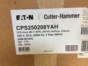 EATON CUTLER HAMMER CLIPPER POWER SYSTEM CPS250208YAH 208V 30A 50/60 Hz 3 POLE
