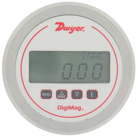 DWYER INSTRUMENTS Digital Differential Pressure Gauge, 5 in Dial, 0.125 in Tubing, Center Back Location - DM-1203