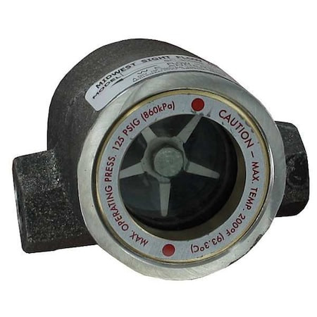 DWYER INSTRUMENTS Sight Flow Indicator, 1-1/4" Body, 4.375" L X 3.125" D X 2.563" H (111 X 79 X 65 Mm), 3.0 Lb (1.4 Kg). - SFI-300SS-1-1/4