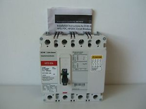 EATON Cutler-Hammer Industrial Circuit Breaker HFD 65k HFD4030L 4 Pole 30A 600V