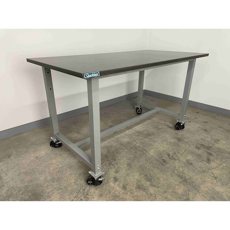 STACKBIN Workbench,mobile,tubular,frame - PH7236-ISO-GN
