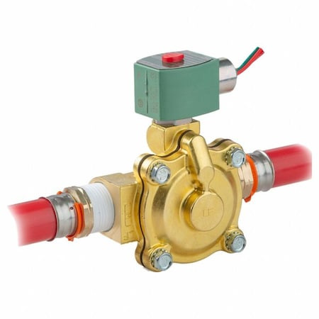 ASCO Solenoid Valve, 2-way, 2-position, Normally Closed, 1 in Pipe Size, 12v Dc, High Flow, Brass - K210G004LFXC 12/DC