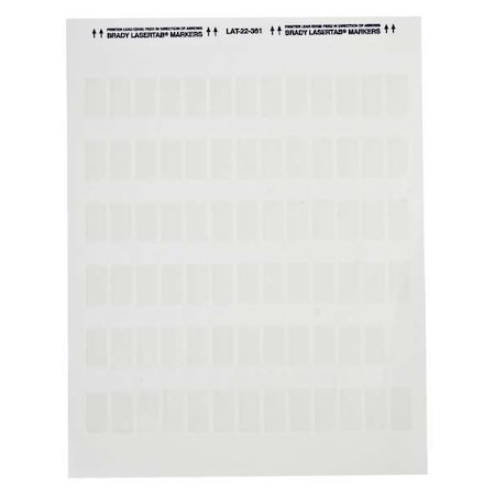 BRADY Write on Laminating Wire and Cable Markers, White on Translucent, Lat-22-361-5,pk65