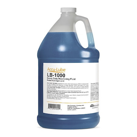 ACCU-LUBE Cutting Fluid, Lb-1000, Straight Oil, 1 Gal, Bottle, Blue, 4 Pk - LB1000