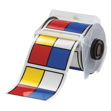 BRADY Rtk Label, Black/blue/red/yellow, Vinyl - 115765