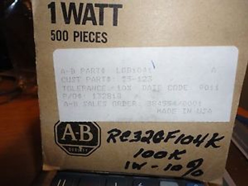 NOS 500PCS ALLEN BRADLEY 100K-1W-10% RC32GF104K 1WATT CARBON COMP.RESISTOR