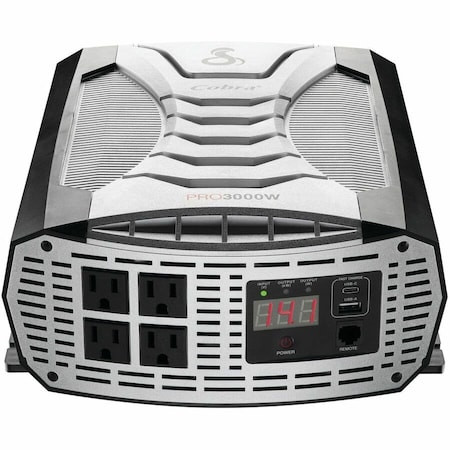 COBRA ELECTRONICS Power Inverter, 6,000 W Peak, 3,000 W Continuous, 4 Outlets - CPI3000W