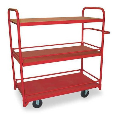 DAYTON Utility Cart with Lipped Guards & Removable Metal Shelves, Steel, 1,200 Lb Load Capacity, 2 Shelves - 1DE94