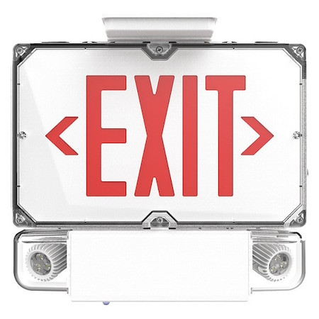 DUAL-LITE Led Industrial Emer Light/exit Combo Sgl Face Red/white 12w 120-277v - DYNCSRW12