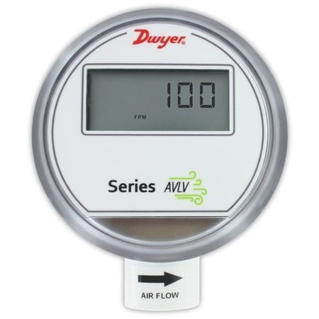 DWYER INSTRUMENTS Air Velocity Transmitter - AVLV-2DB1-LCD