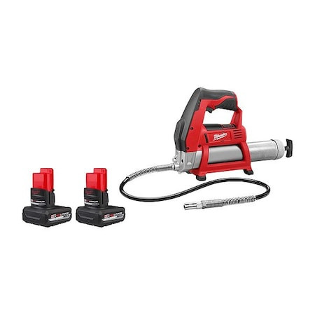 MILWAUKEE TOOL Grease Gun Kit, Pistol Grip Handle, Cartridge, Suction Load, 14 Oz, 38 Stroke/oz, Silver - 48-11-2450, 48-11-2450, 2446-20