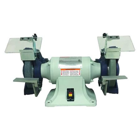 DAYTON Bench Grinder, 8 in Max. Wheel Dia, 1 in Max. Wheel Thickness, 36/60 Grinding Wheel Grit - 2LKR9