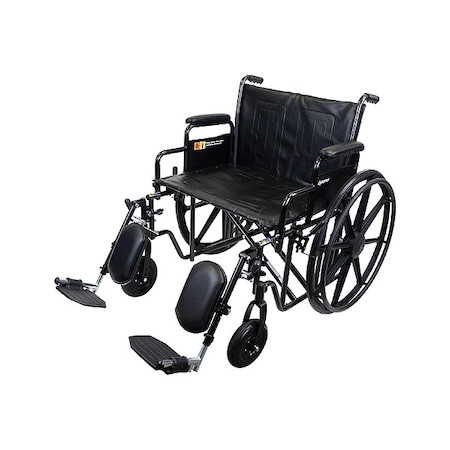 FIRST VOICE Wheelchair,500 Lb,24 in Seat,silver/navy - TS-10234