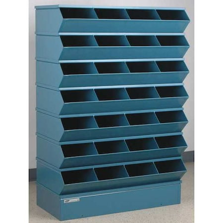 STACKBIN Sectional Stacking Bin, 37 in W X 18.75 in D X 54.375 in H, 28 Compartments, Blue, High Gloss Steel - 3-328SSB