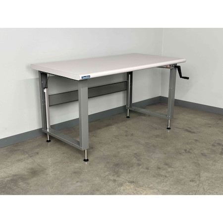 STACKBIN Workbench,mobile,hand,crank,lift,adj. - C7230-2500-BL